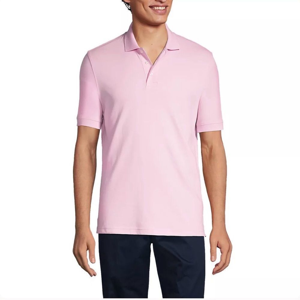Land’s End Men's Pink Polo Shirt 100% Pima Cotton XL-T